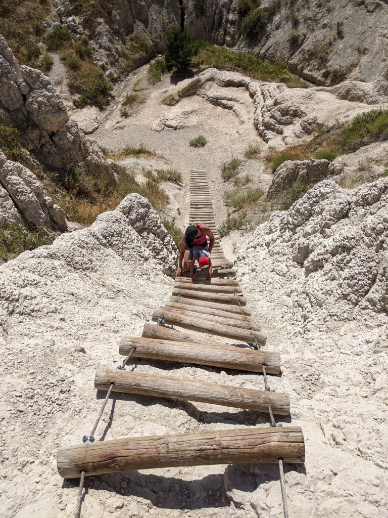 Ladder on the Notch Trail in Badlands National Park