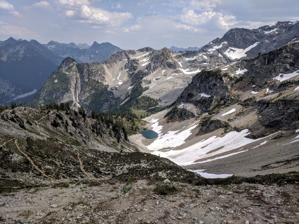 Maple Pass trail and mountains