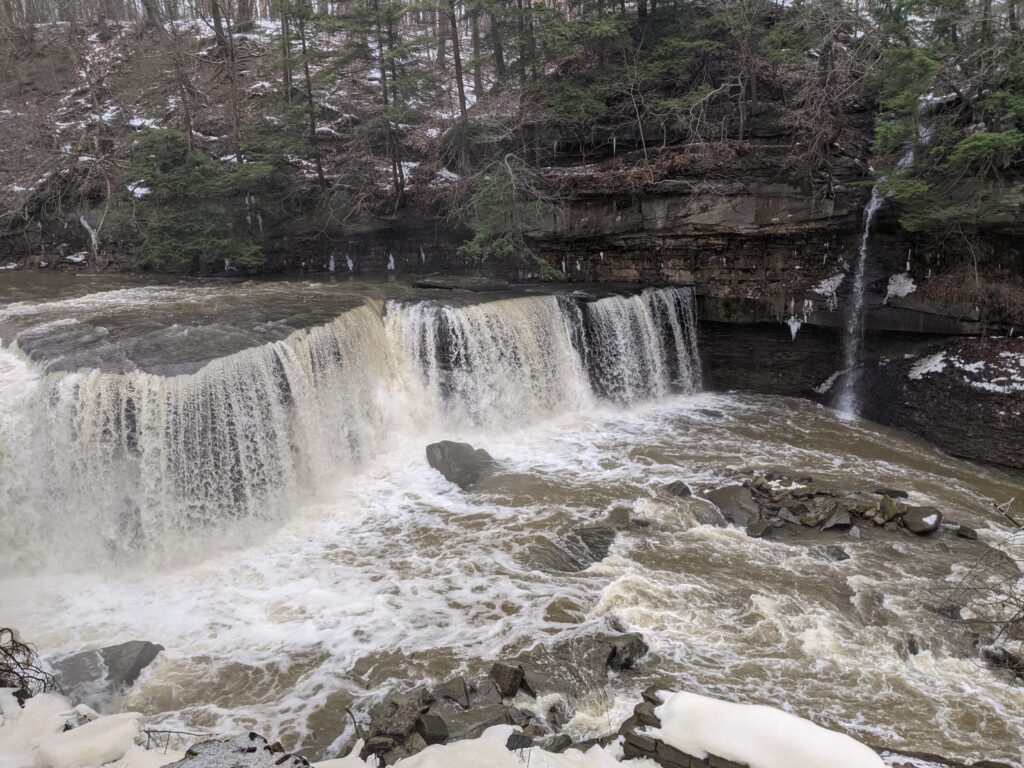 Tinker's Creek waterfall in winter