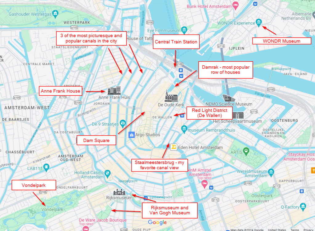 Map of the best views in Amsterdam