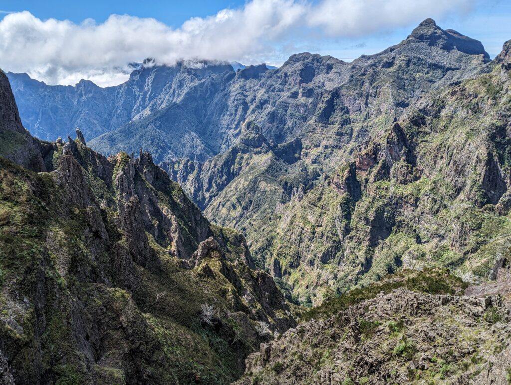 Clouds covering the very top of mountains on Madeira